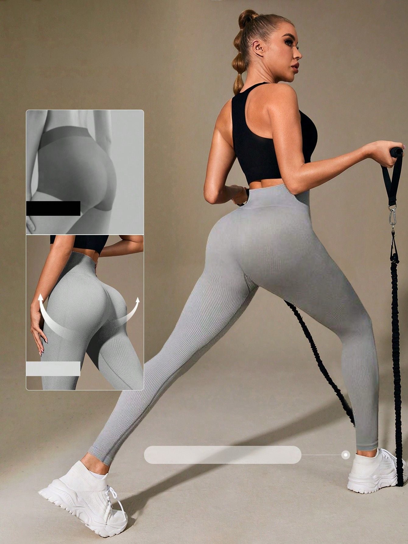 Legging Seamless Cintura Alta Com Textura Linear
