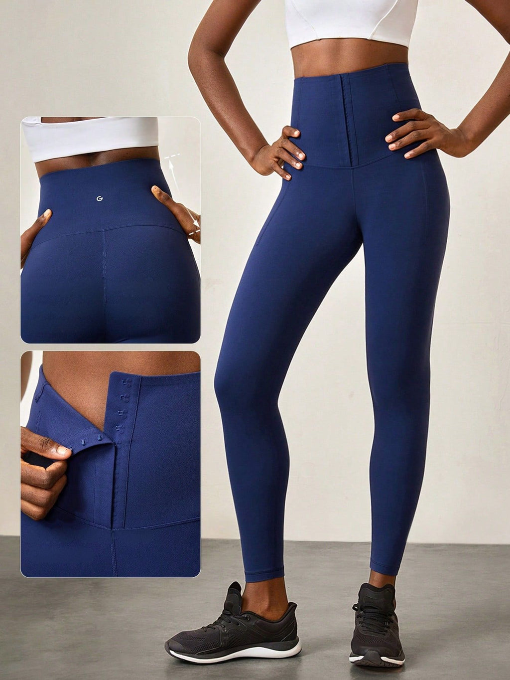 Legging Cintura Alta Com Fecho Em Colchetes