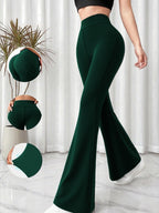 Legging Flare Cintura Alta Com Elasticidade E Caimento Fluido