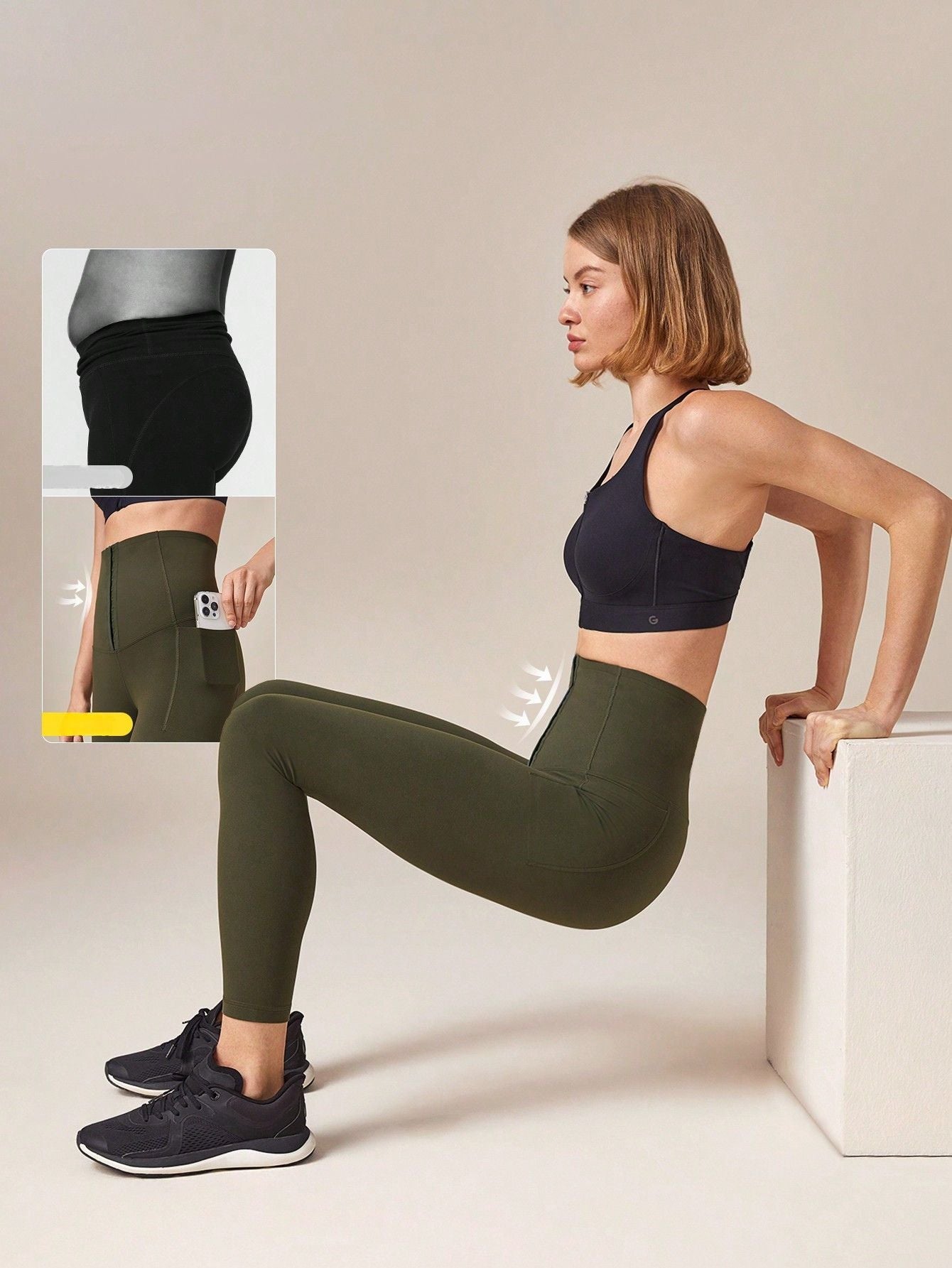 Legging Cintura Alta Com Fecho Em Colchetes