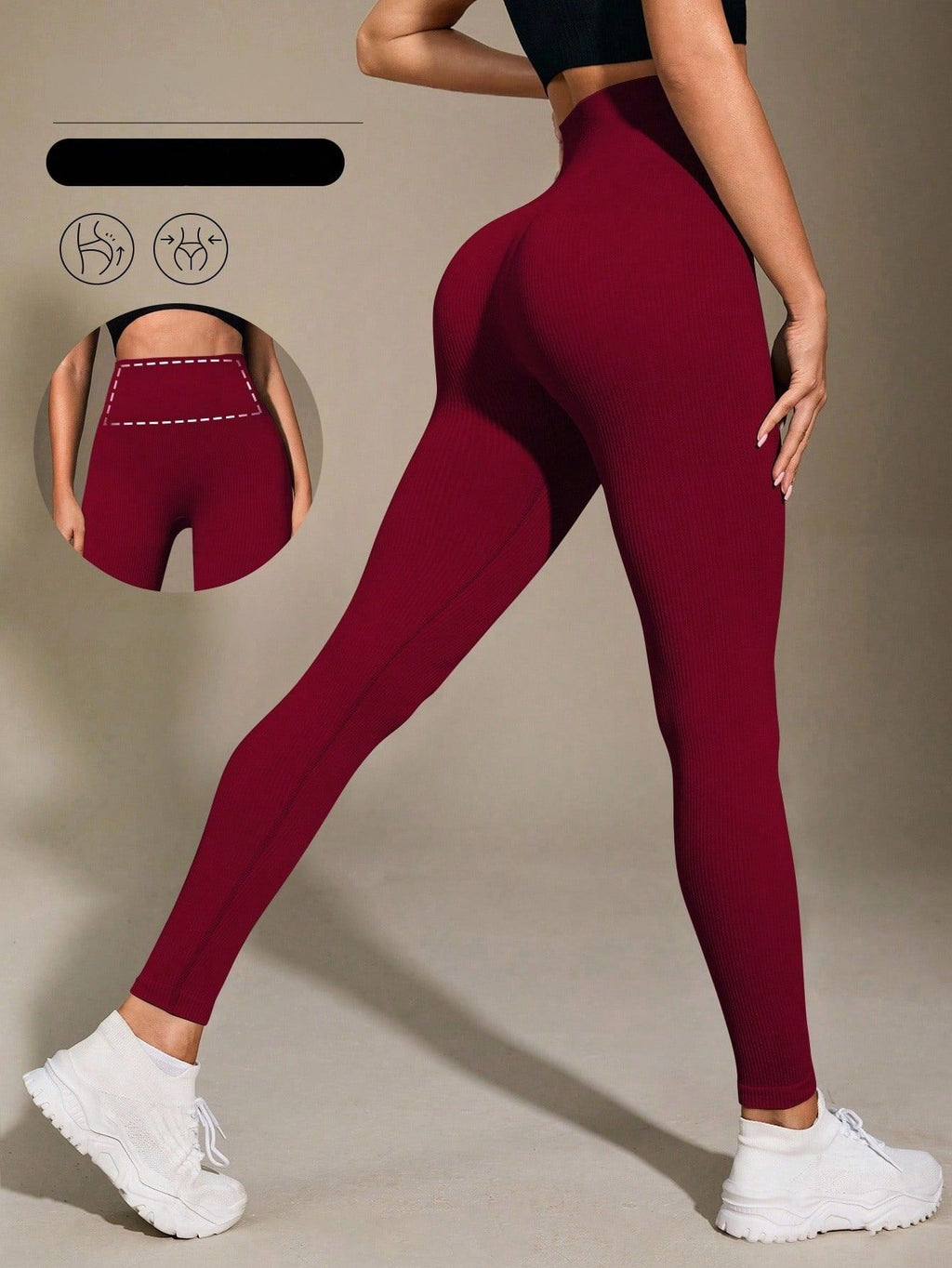 Legging Seamless Cintura Alta Com Textura Linear