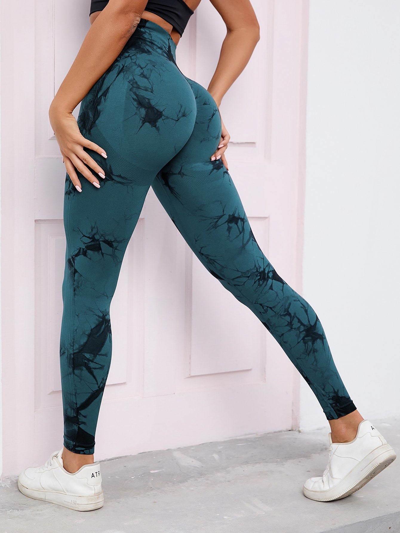 Legging Seamless Cintura Alta Com Grafismo Marmorizado