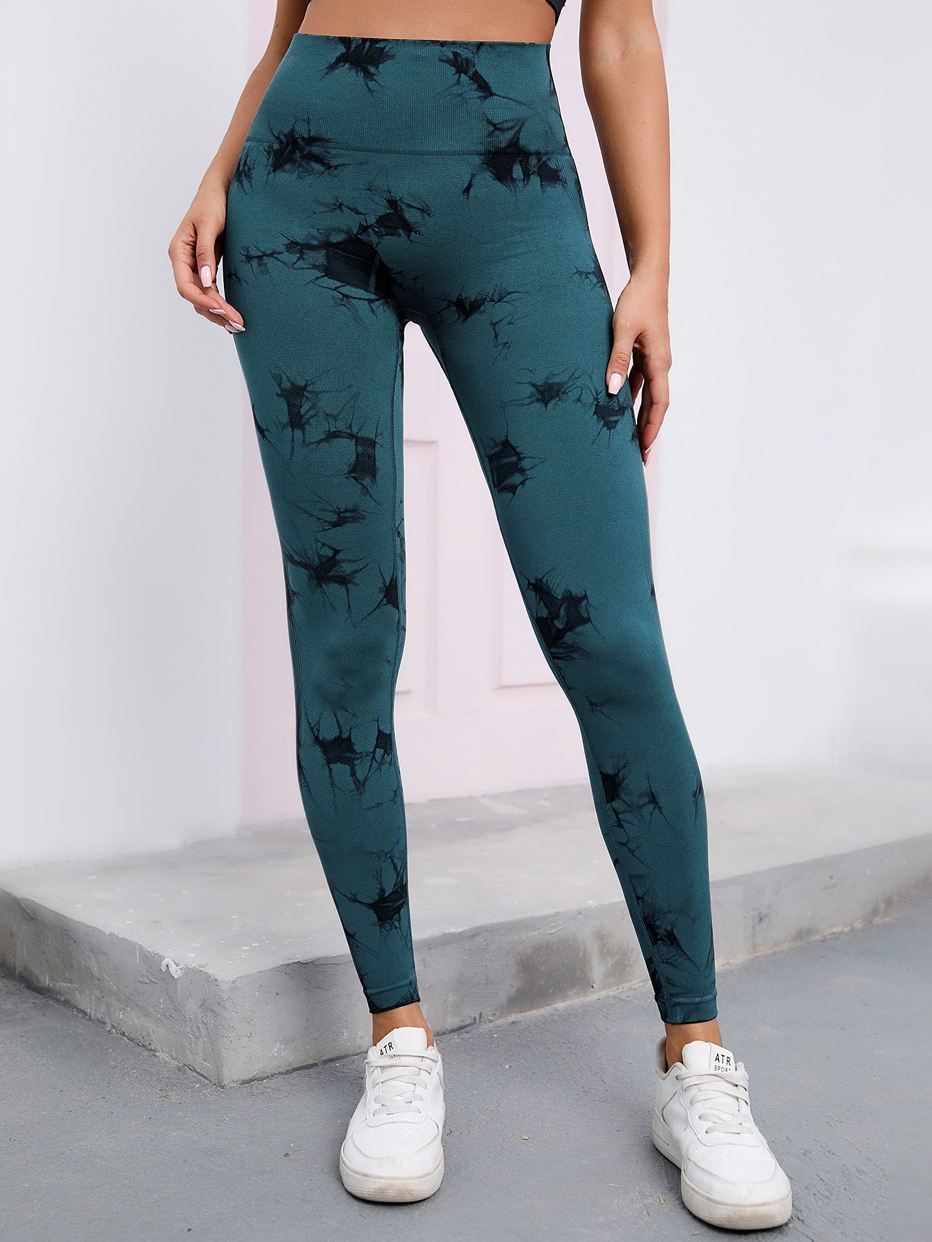 Legging Seamless Cintura Alta Com Grafismo Marmorizado