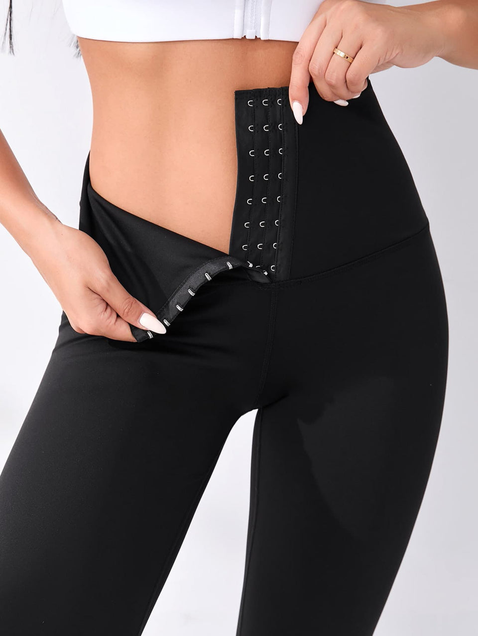 Legging Cintura Alta Com Fechamento Ajustável Frontal