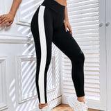 Legging Fitness Cintura Alta Com Faixa Lateral