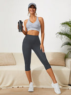 Legging Capri Cintura Alta Com Bolso Funcional Fitness