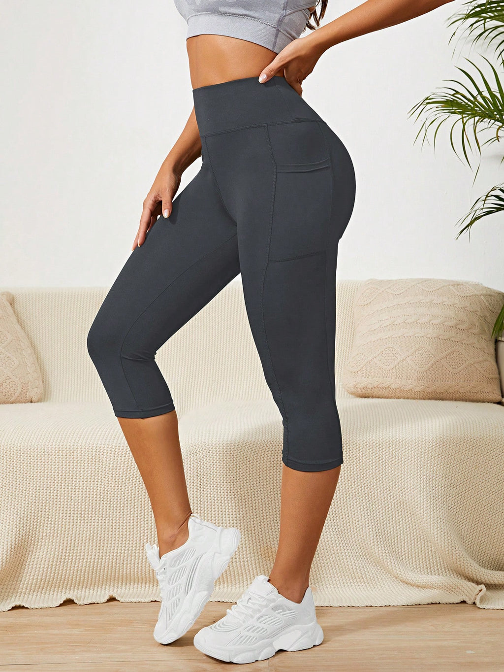 Legging Capri Cintura Alta Com Bolso Funcional Fitness