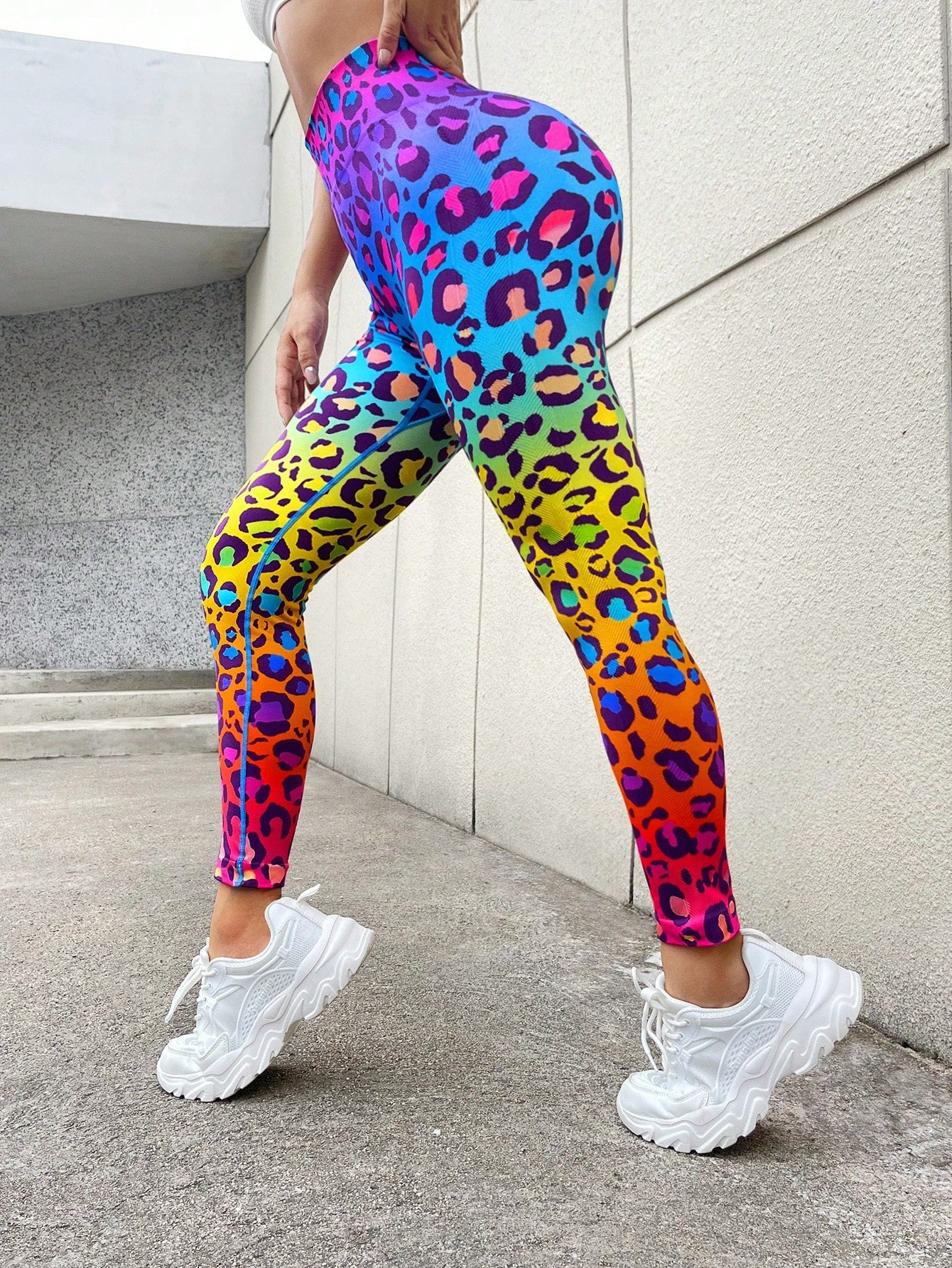 Legging Seamless Estampada Animal Print Cintura Alta Fitness