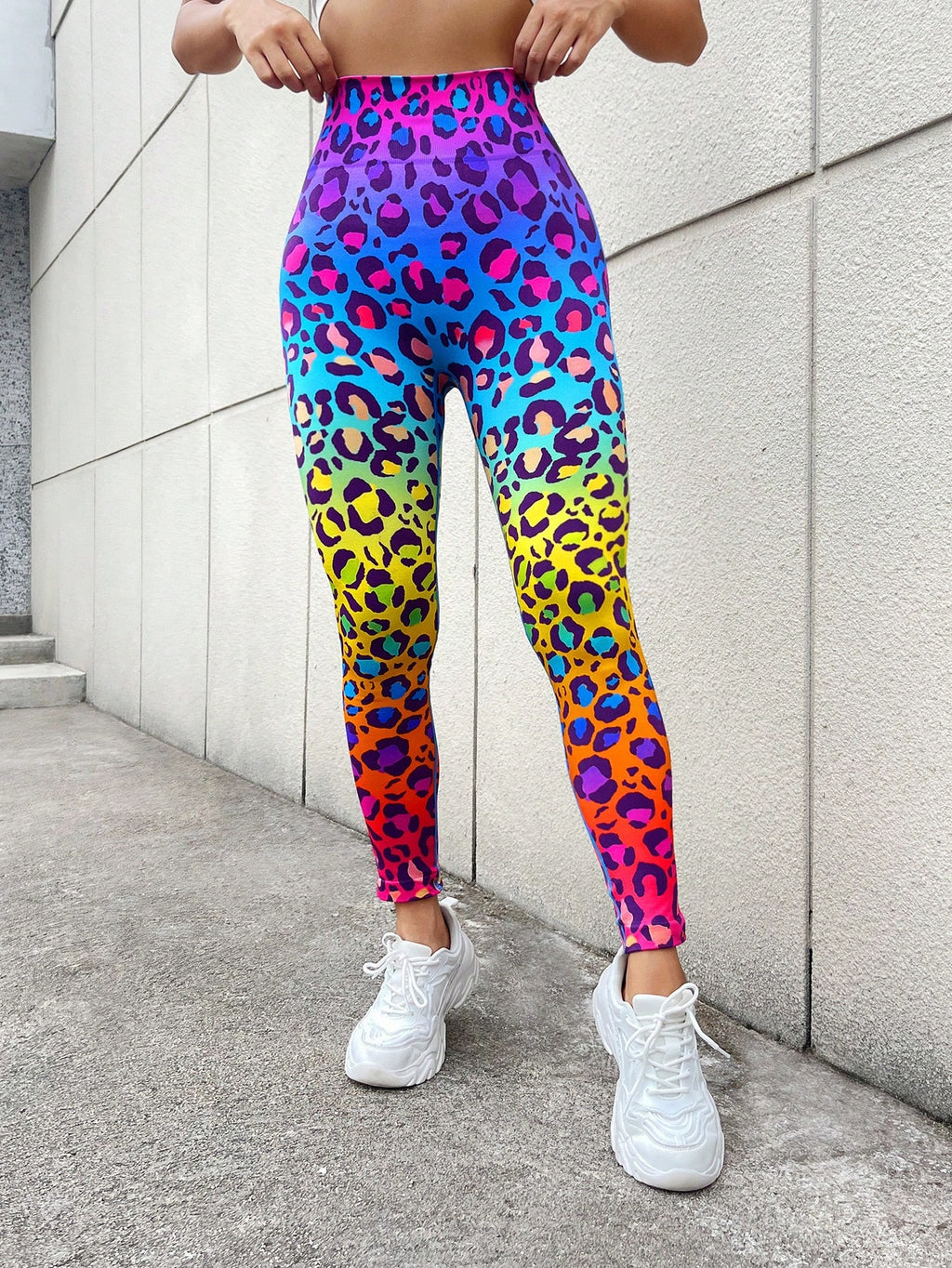 Legging Seamless Estampada Animal Print Cintura Alta Fitness