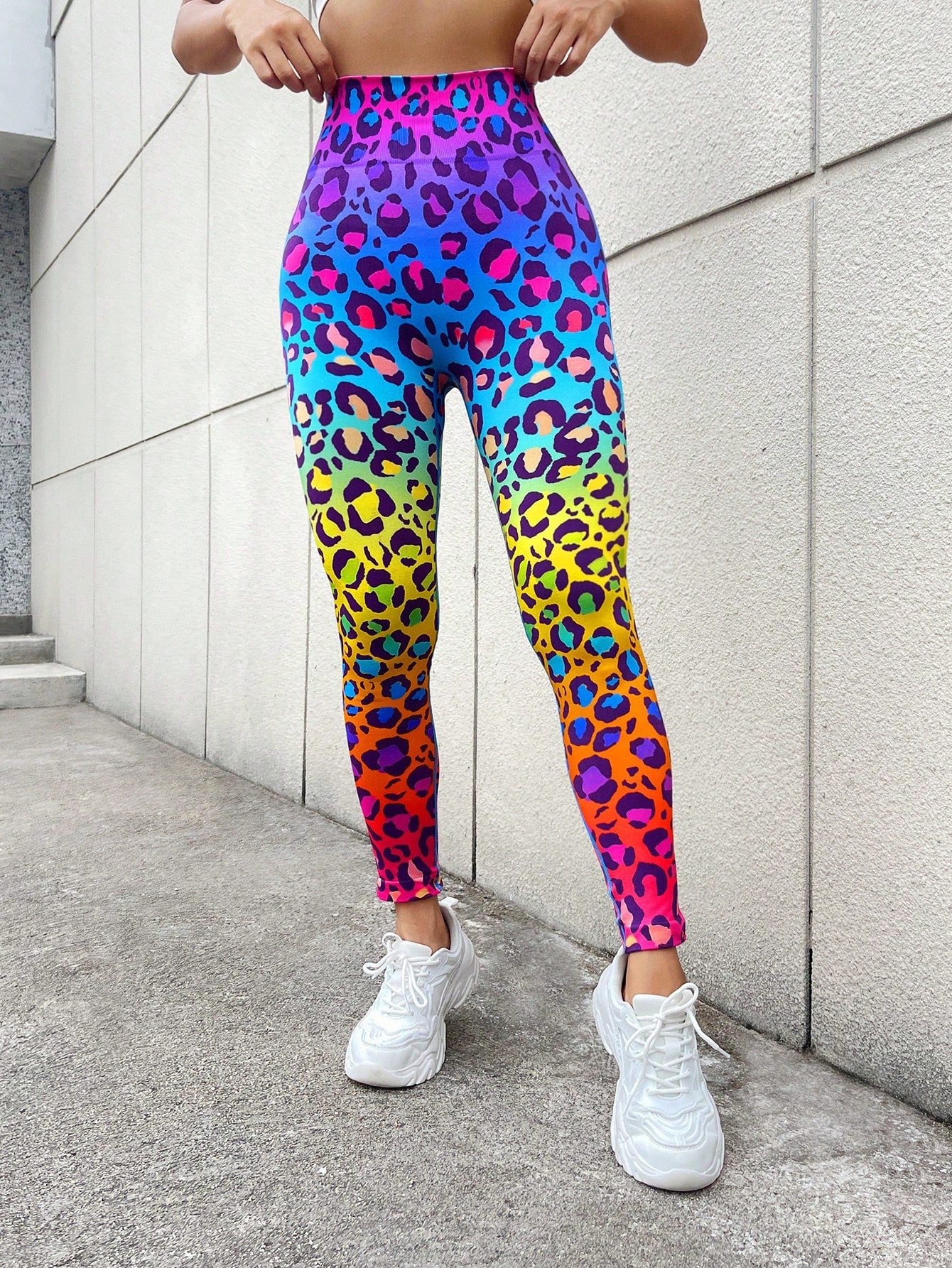 Legging Seamless Estampada Animal Print Cintura Alta Fitness
