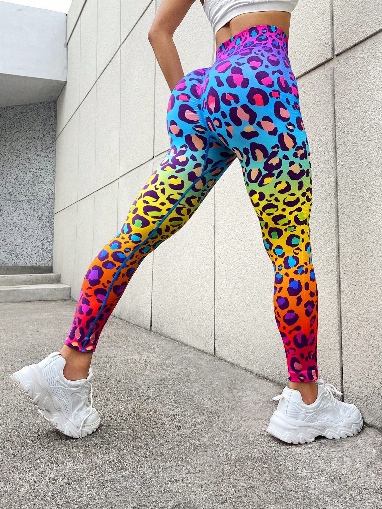 Legging Seamless Estampada Animal Print Cintura Alta Fitness