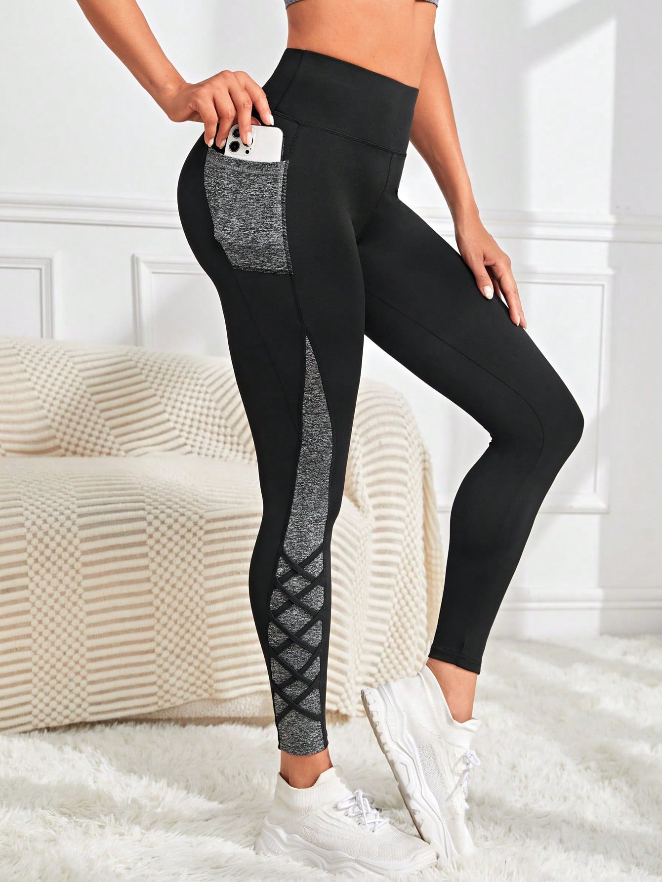 Legging Fitness Cintura Alta Com Painel Lateral Vazado