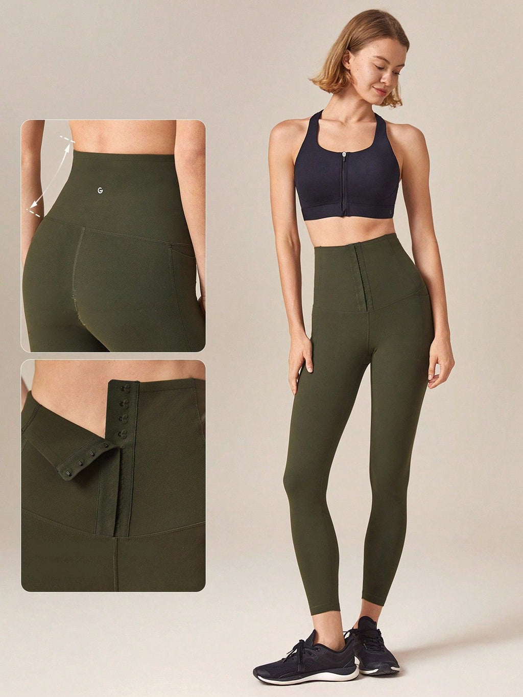 Legging Cintura Alta Com Fecho Em Colchetes