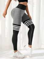 Legging Seamless Cintura Alta Com Faixas De Contorno