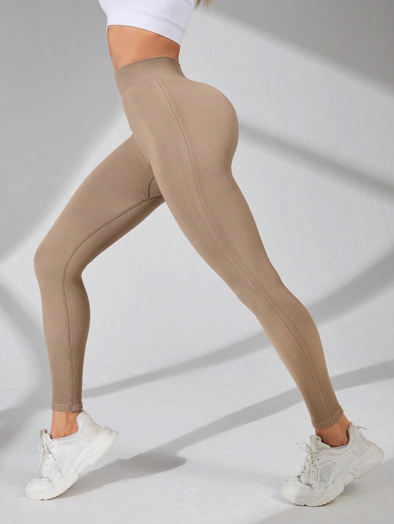 Legging Fitness Canelada Cintura Alta Não Transparente