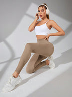 Legging Canelada Seamless Cintura Alta Com Sustentação