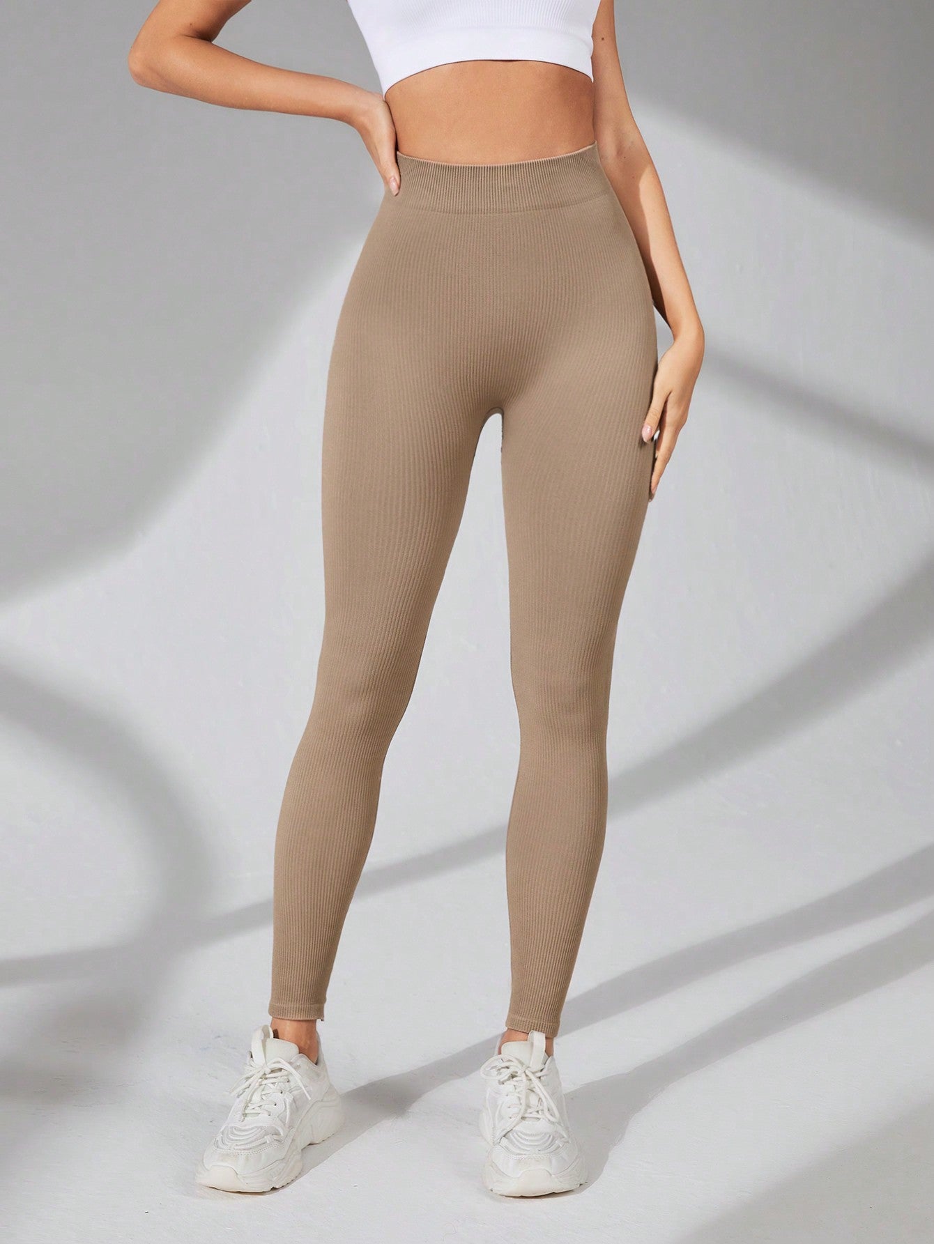 Legging Fitness Canelada Cintura Alta Não Transparente