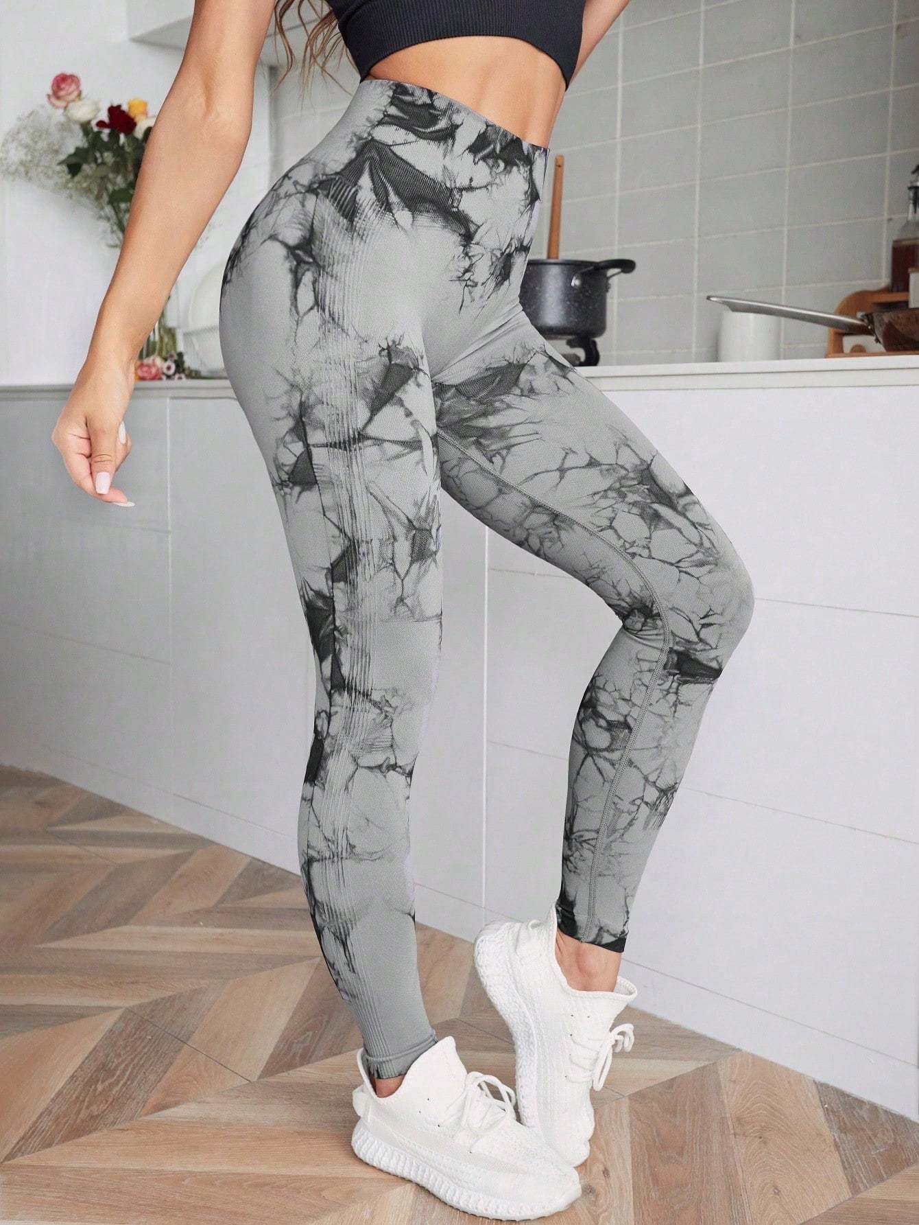 Legging Seamless Cintura Alta Com Grafismo Marmorizado