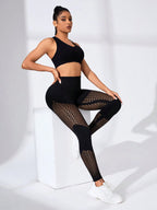 Legging Compressiva Cintura Alta Com Tela Respirável