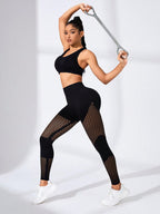 Legging Compressiva Cintura Alta Com Tela Respirável