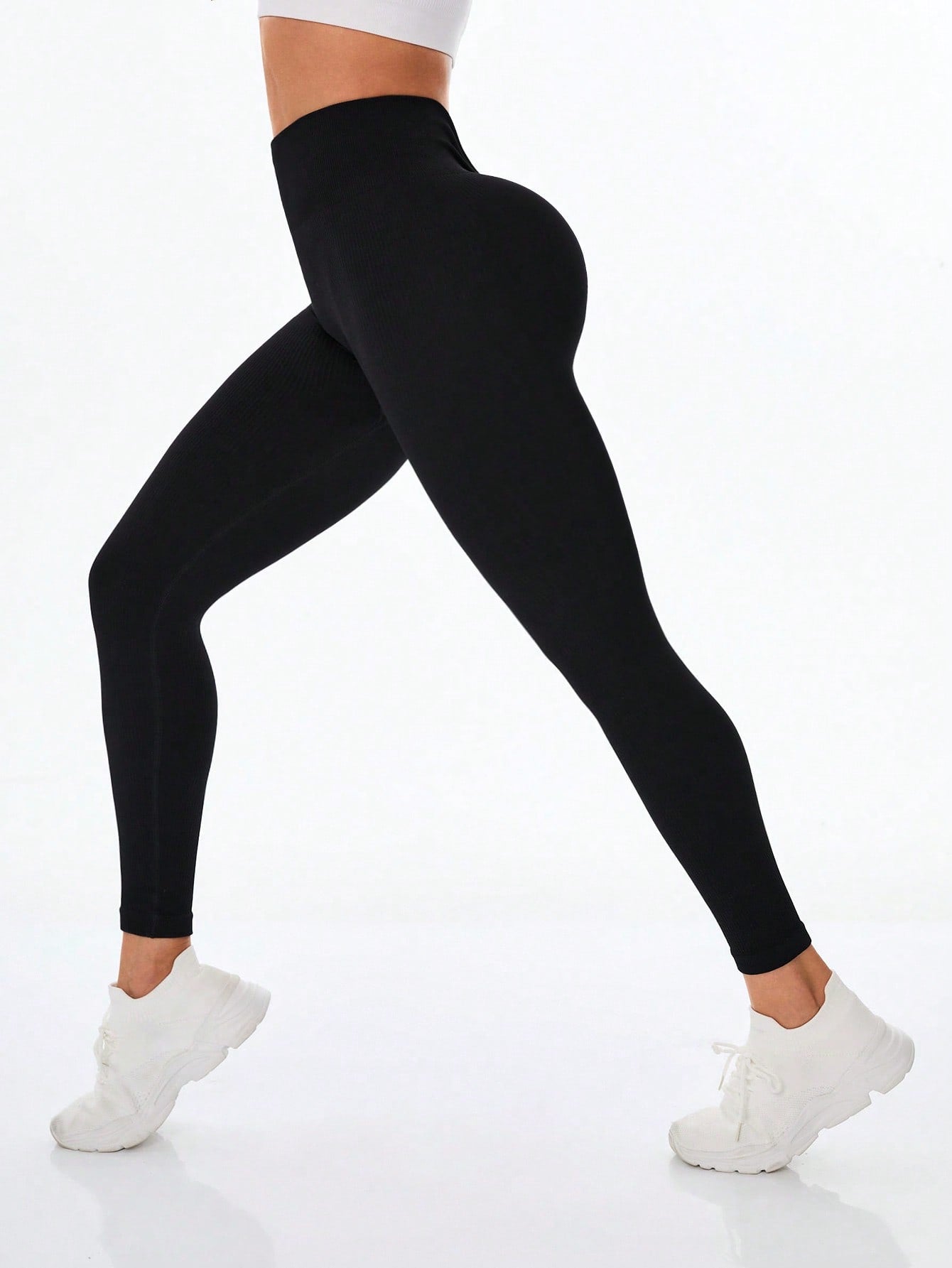 Legging Fitness Sem Costura Tecido De Trama Aparente
