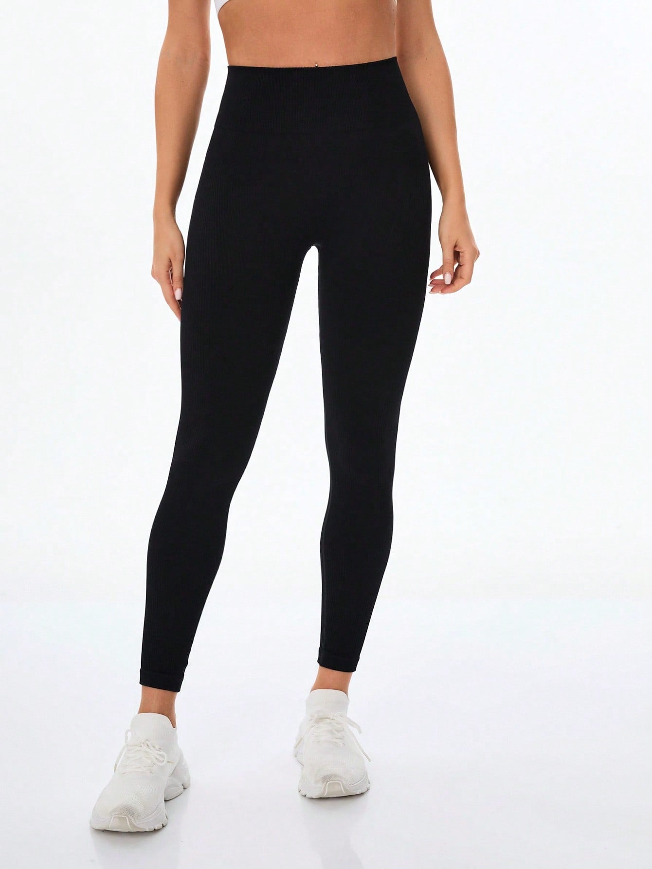 Legging Fitness Sem Costura Tecido De Trama Aparente