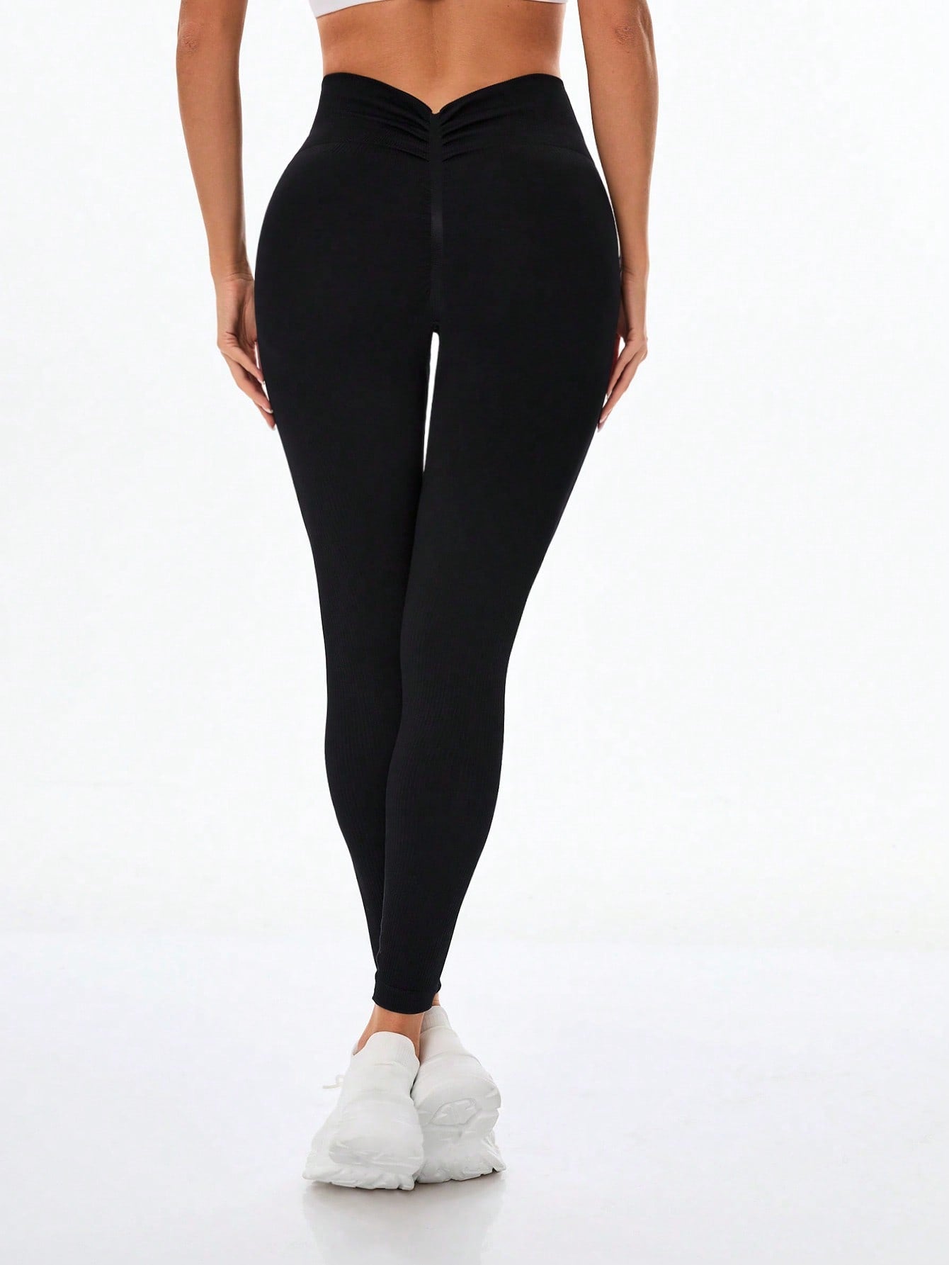 Legging Fitness Sem Costura Tecido De Trama Aparente