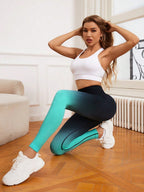 Legging Seamless Cintura Alta Com Textura Gradiente Fitness