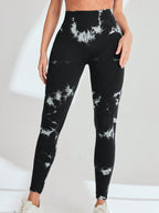 Legging Cintura Alta Com Estampa Artística Fitness