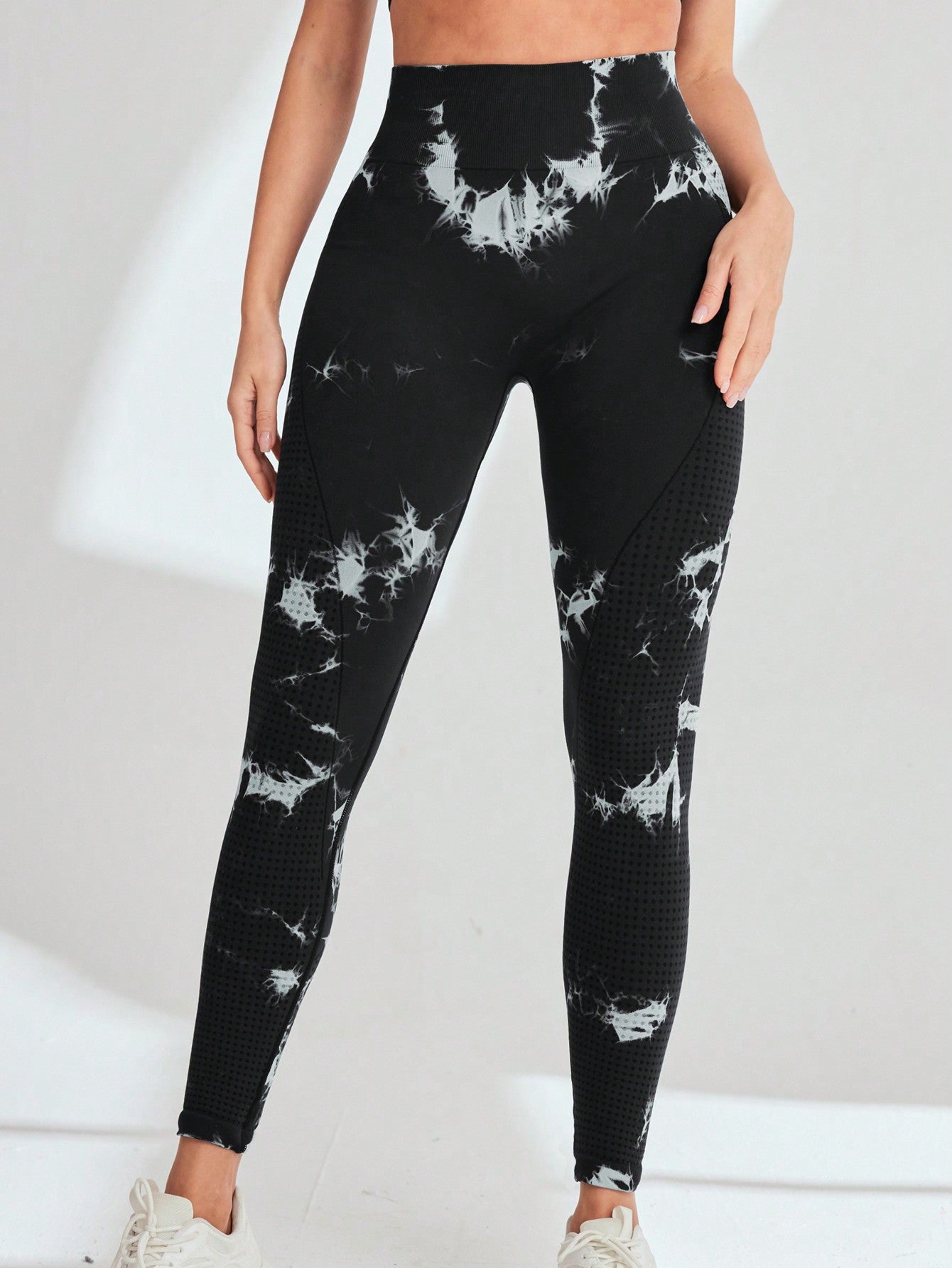 Legging Cintura Alta Com Estampa Artística Fitness