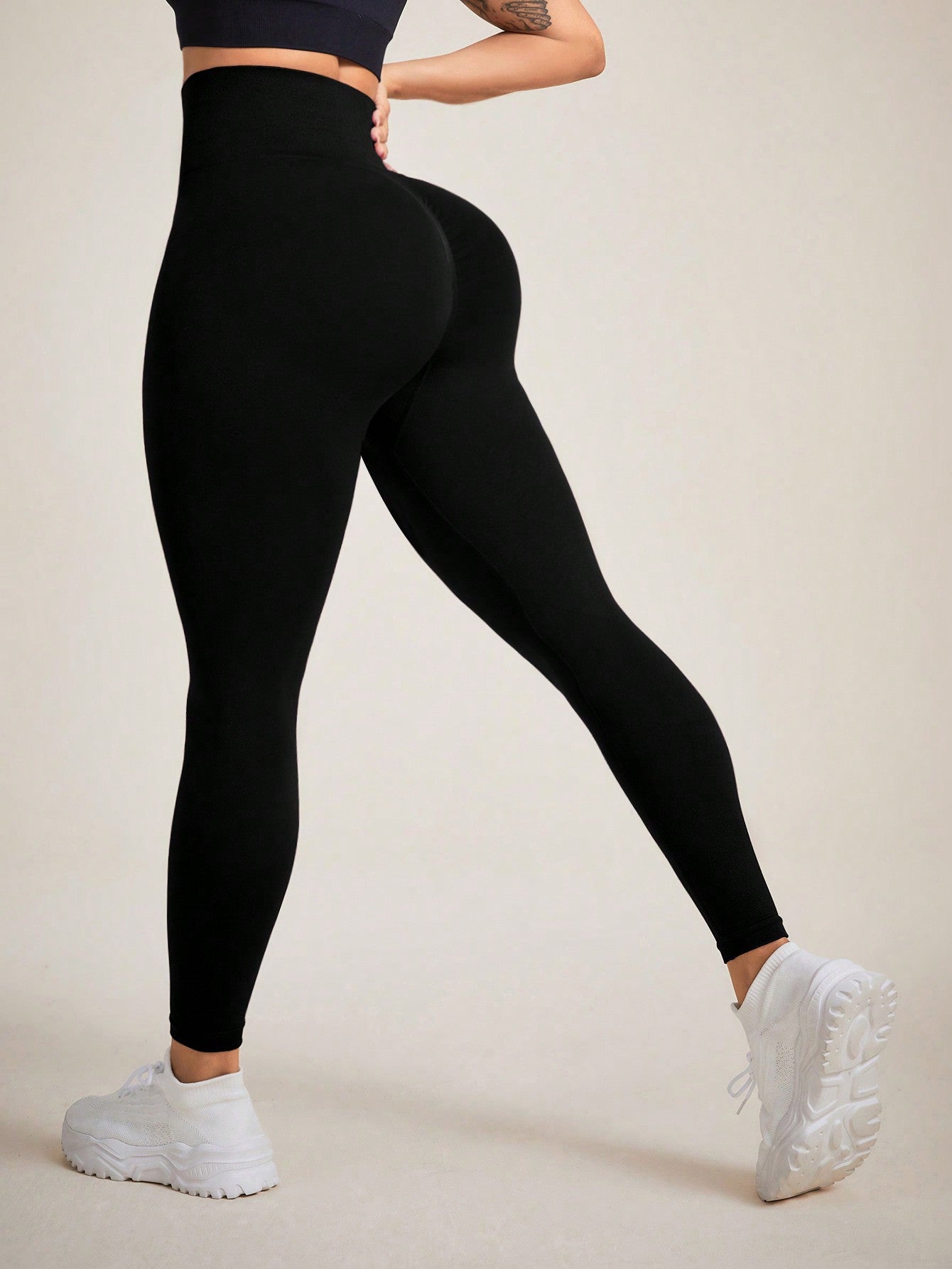 Legging Fitness Alta Compressão Ajuste Esculpido Sem Costura