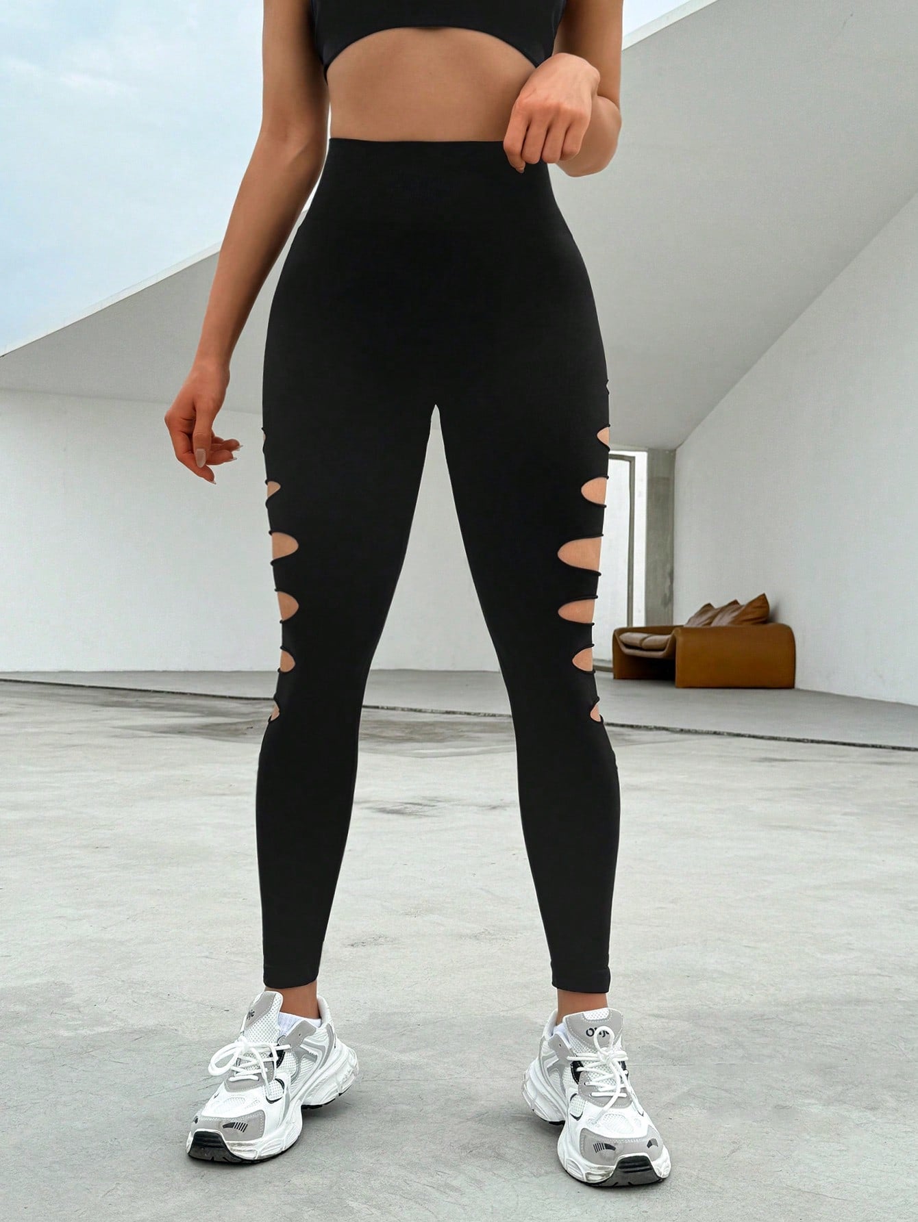 Legging Seamless Cintura Alta Com Janelas Laterais