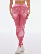 Legging Fitness Estampa Jeans Cintura Alta Modeladora