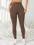 Legging Seamless Cintura Alta Com Zíper Frontal Ajustável