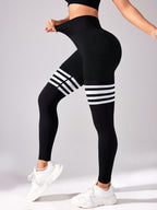 Legging Seamless Cintura Alta Com Faixas De Contorno