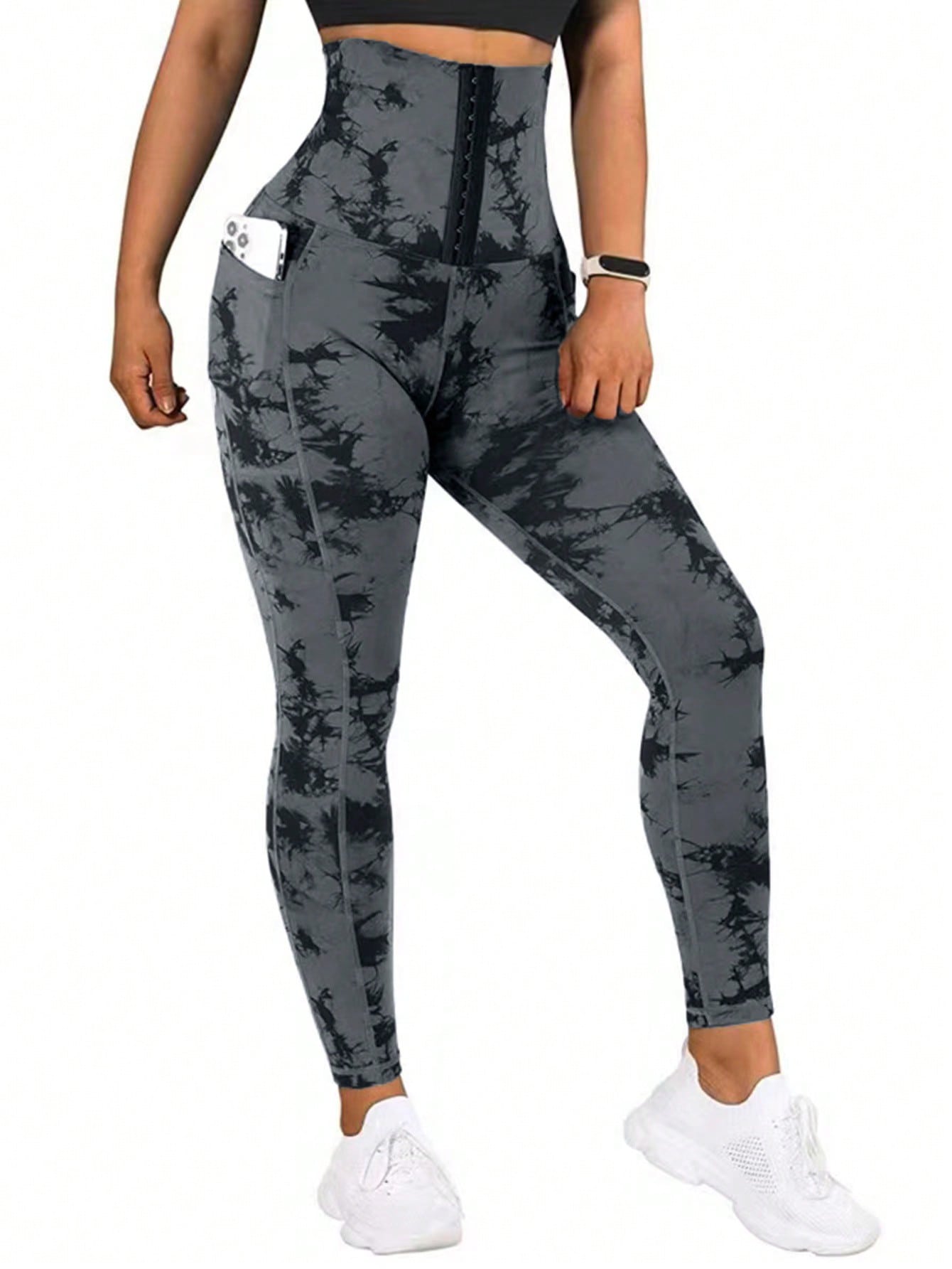 Legging Cintura Alta Com Fecho Frontal Ajustável E Bolso