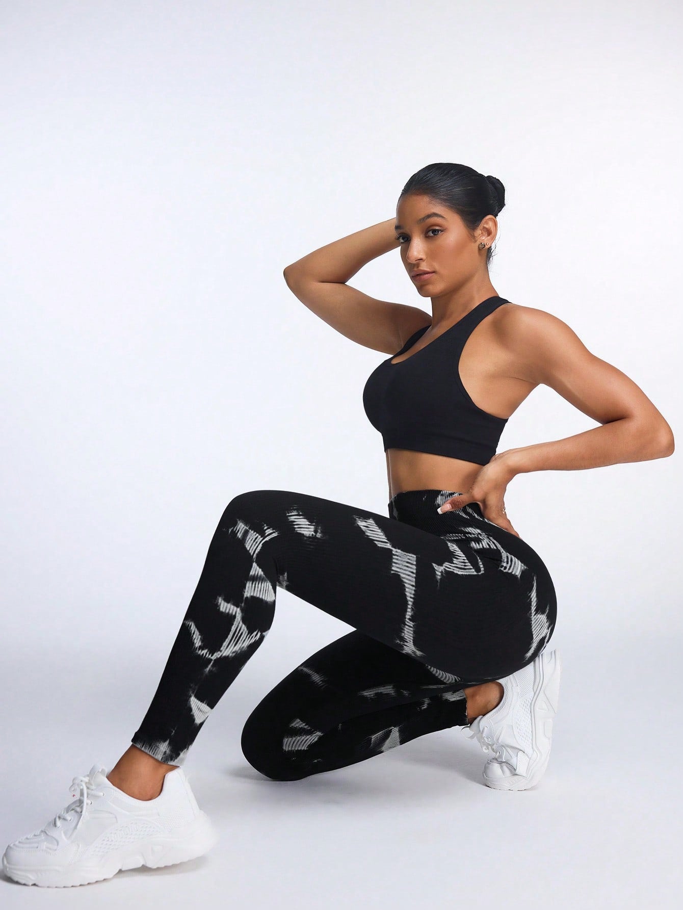 Legging Seamless Cintura Alta Com Padronagem Orgânica