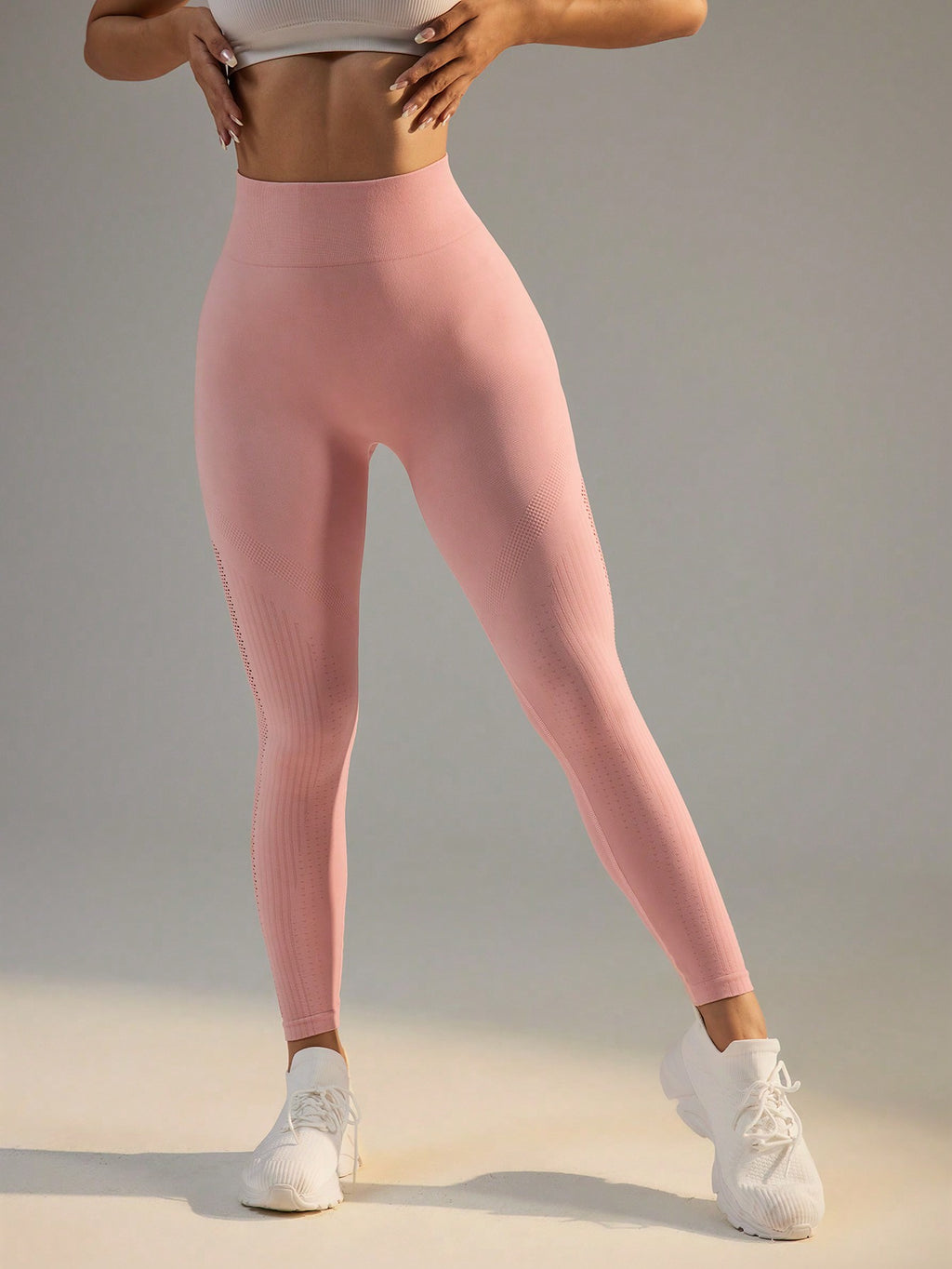 Legging Fitness Sem Costura Com Painel Respirável