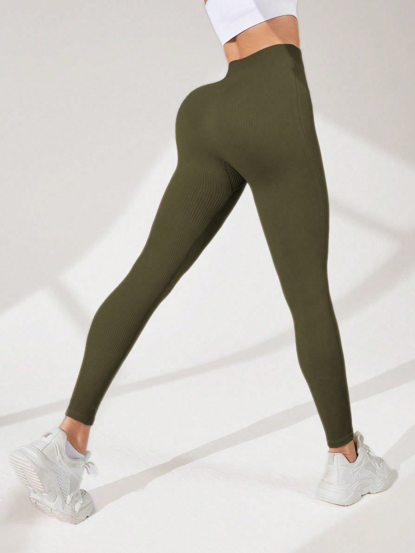 Legging Fitness Canelada Cintura Alta Não Transparente