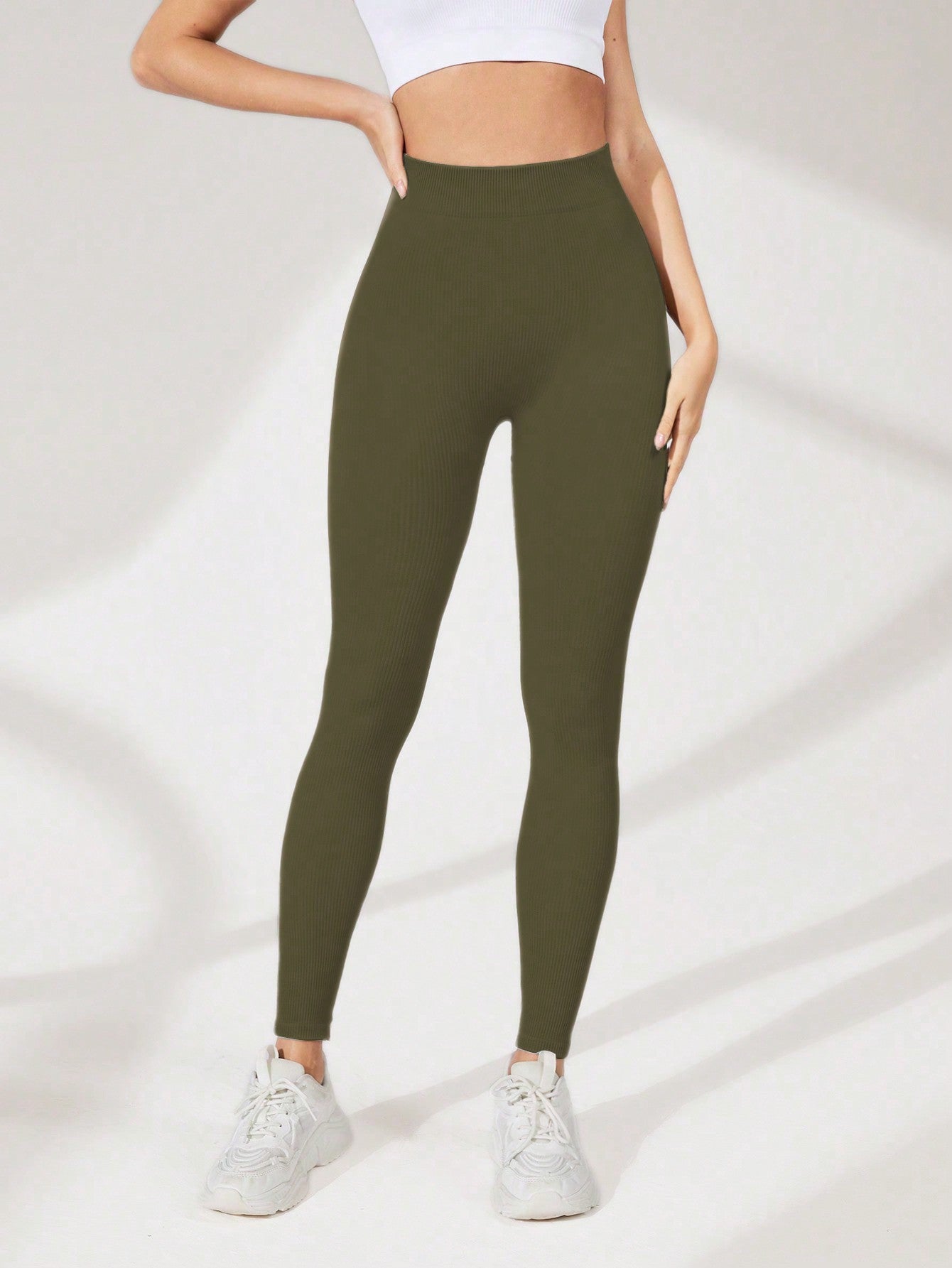 Legging Fitness Canelada Cintura Alta Não Transparente