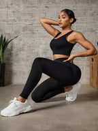 Legging Fitness Canelada Justa Cintura Alta