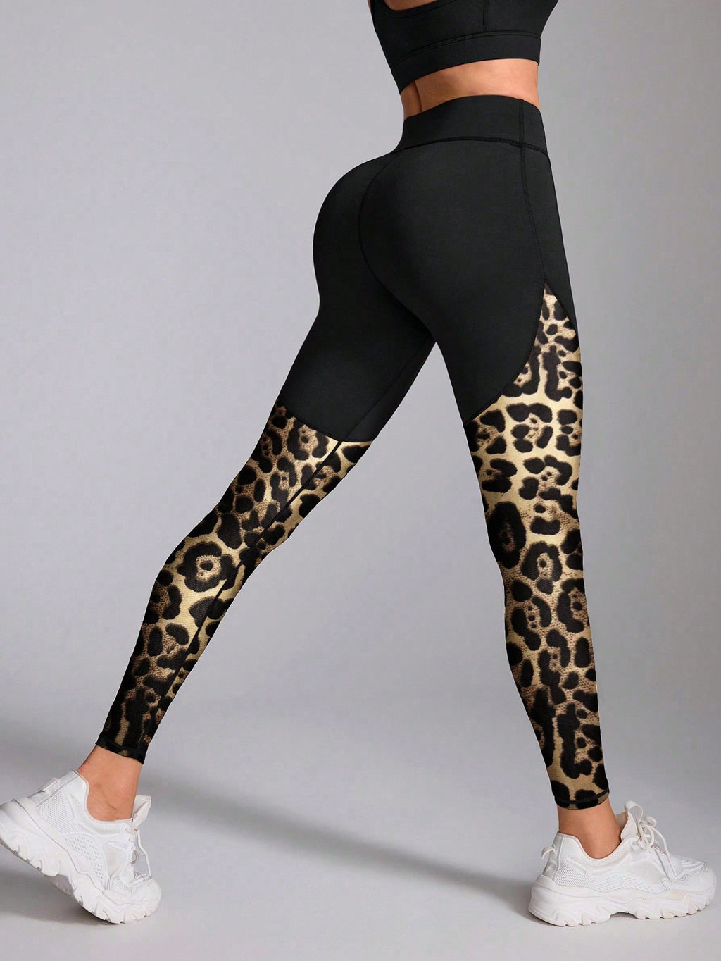 Legging Seamless Cintura Alta Com Tela Geométrica Fitness