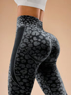 Legging Fitness Texturizada Animal Com Painel Lateral