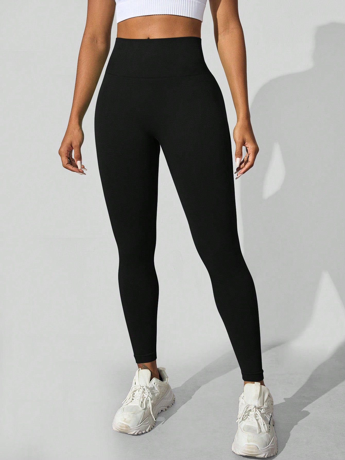 Legging Seamless Cintura Alta Com Estrutura Canelada