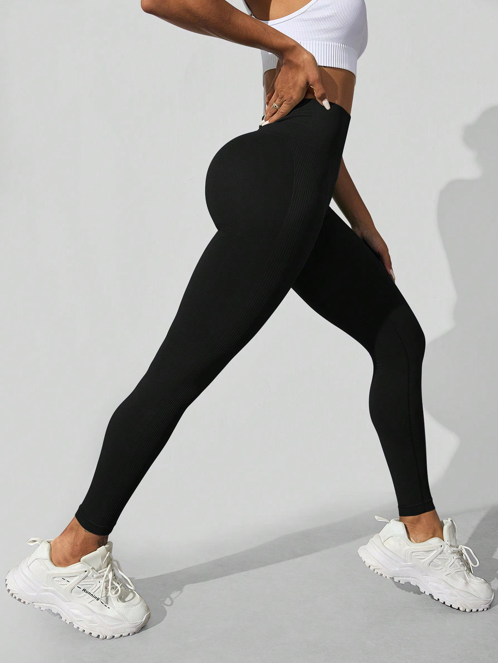 Legging Seamless Cintura Alta Com Estrutura Canelada