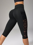 Legging Capri Com Bolso Lateral E Tela Respirável