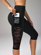 Legging Capri Com Bolso Lateral E Tela Respirável