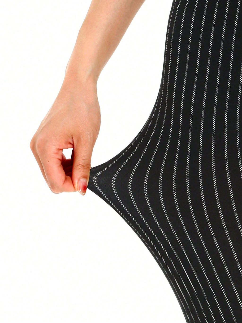 Legging Estampada Com Listras Verticais E Elasticidade