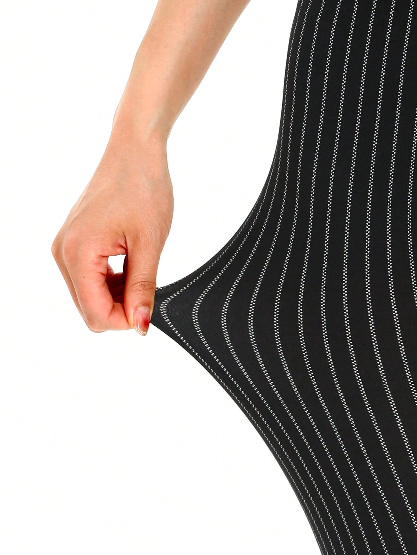 Legging Estampada Com Listras Verticais E Elasticidade