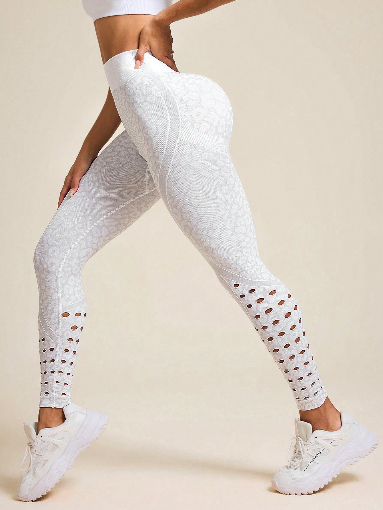 Legging Seamless Cintura Alta Com Vazados Geométricos